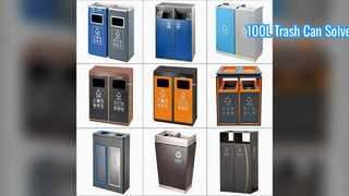 Large Plastic Trash Can with Lid