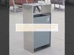 Outdoor Sanitation Trash Bins | Stainless Steel Dustbins | School/Street/Residential Area/Park/Square Outdoor Commercial Garbage Bins
