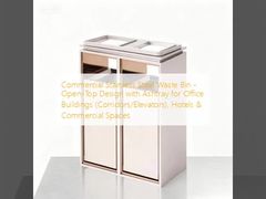 Commercial Stainless Steel Waste Bin - Open-Top Design with Ashtray for Office Buildings (Corridors/Elevators), Hotels & Commercial Spaces
