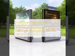 Factory Direct Supply - Outdoor Solar-Powered Sanitation Multi-Compartment Waste Bin | Advertising Litter Bin with Rotating Billboard & Street Light Function
