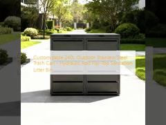 Customizable 240L Outdoor Stainless Steel Trash Can - Hydraulic Rod Flip-Top Sanitation Litter Bin
