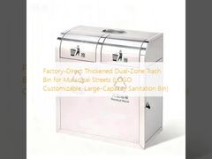 Factory-Direct Thickened Dual-Zone Trash Bin for Municipal Streets (LOGO Customizable, Large-Capacity Sanitation Bin)