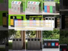 4-Compartment Stainless Steel Outdoor Classified Bin - For Scenic Areas, Parks & Commercial Sanitation
