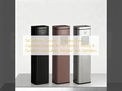 Tall Ashtray Column - Stainless Steel Cigarette Disposal Bin for Hotels | Indoor & Outdoor Use (Lobby, Elevator Hall, Corridor)
