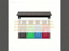 Stainless Steel Garbage Pavilion – Outdoor Waste Sorting Station with 4 Recycling Bins for Residential Areas, Property Management & Towns | Eco-Friendly Recyclable

