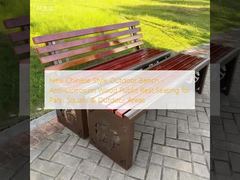 New Chinese Style Outdoor Bench - Anti-Corrosion Wood Public Rest Seating for Park, Square & Outdoor Areas
