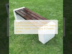 Custom Outdoor Bench - Marble, Anti-Corrosion Solid Wood & WPC Seating for Park, Garden, Community & Outdoor Spaces
