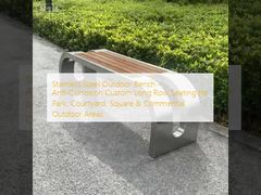 Stainless Steel Outdoor Bench - Anti-Corrosion Custom Long Row Seating for Park, Courtyard, Square & Commercial Outdoor Areas
