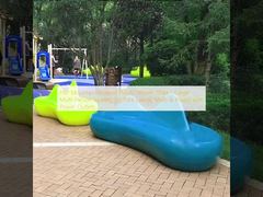 FRP Mountain-Shaped Public Leisure Chair - Large Multi-Person Seating for Park Lawns, Malls & Plazas with Power Outlets
