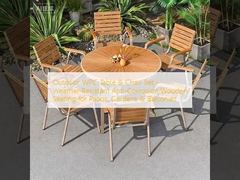 Outdoor WPC Table & Chair Set - Weather-Resistant Anti-Corrosion Wooden Seating for Patios, Gardens & Balconies

