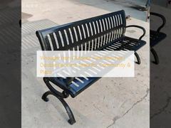 Wrought Iron Outdoor Park Benches | Double Backrest Seats for Community & Plaza
