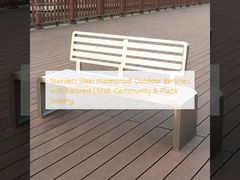 Stainless Steel Waterproof Outdoor Benches with Backrest | Mall, Community & Plaza Seating
