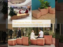 FRP Modular Planter Seats | Urban Landscape Benches for Plaza, Street & Park
