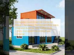 Corrugated Quick-Assemble Container House – Temporary Residential/Office Space, Integrated Building, Villa, Coffee Shop, 2-Story Corrugated Quick-Assemble Container
