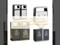 Outdoor Stainless Steel Trash Cans, Public Sanitation Waste Sorting Bins for Parks, Scenic Spots & Public Areas  Custom Trash Can
