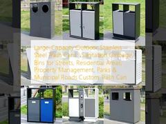 Large-Capacity Outdoor Stainless Steel Trash Cans | Sanitation Garbage Bins for Streets, Residential Areas, Property Management, Parks & Municipal Roads Custom Trash Can
