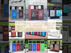 4-in-1 Classified Outdoor Trash Can with Inner Liners | Stainless Steel Sanitation Waste Bin for Parks, Streets & Municipal Areas Custom Trash Can
