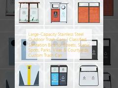 Contenedores de basura al aire libre de acero inoxidable de gran capacidad Contenedores de basura personalizados de calles, lugares escénicos, parques, villas y patios