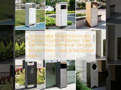 Customizable Modern Minimalist Classified Outdoor Stainless Steel Trash Cans | Commercial Garbage Bins for Hotels, Villas & Residential Areas
