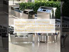 Быстрые железнодорожные и железнодорожные станции платформы мусорные контейнеры - нержавеющая сталь классифицированные санитарные контейнеры для зоны утилизации станции