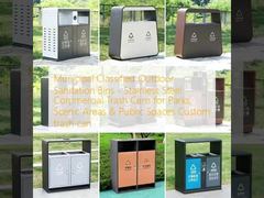 Municipal Classified Outdoor Sanitation Bins - Stainless Steel Commercial Trash Cans for Parks, Scenic Areas & Public Spaces  Custom trash can
