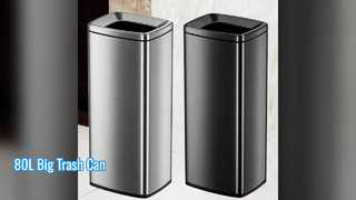 Большой пластиковый мусорный бак на 80 л.