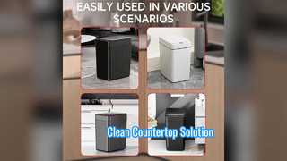 Мусорный бак на столешнице, отходы от фруктовой кожуры