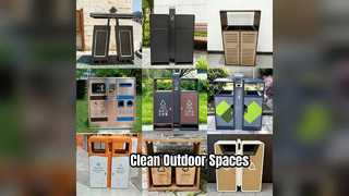 Уличный мусорный бак из нержавеющей стали, большой