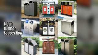 Уличная мусорная корзина из нержавеющей стали