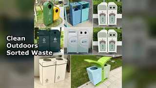 Уличный мусорный бак: 3-4 комп. Нержавеющая сталь