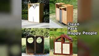 Большой открытый мусорный бак для парков