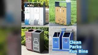 Мультфильм Открытый мусорный бак