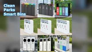 Уличные мусорные баки с 4 отделениями