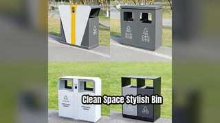 Стильный мусорный бак из нержавеющей стали с пепельницей