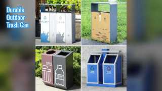 Уличный мусорный бак из нержавеющей стали, большой