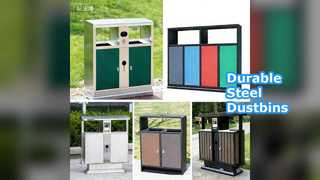 Прочные стальные мусорные баки для уличной санитарии