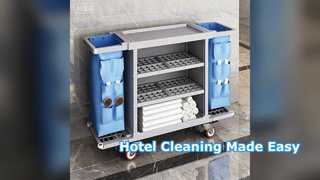 Hotel Cleaning Cart Heavy Duty Linen Trolley