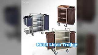 Foldable Linen Trolley Hotel Service Cart