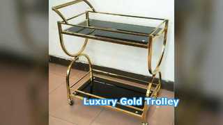 Luxury Hotel Trolley Gold Crystal Elegance