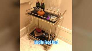 Mobile Food Serving Cart Stainless Steel Catering Trolley