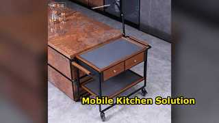 Durable Stainless Steel Food Cart Rolling Kitchen Trolley