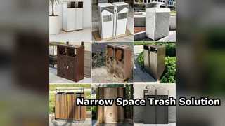 Узкий мусорный бак на колесах