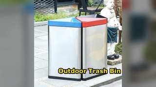 Большой уличный мусорный бак из нержавеющей стали