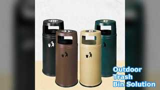 Уличный мусорный бак емкостью 50 л с пепельницей