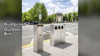 Уличный мусорный бак из нержавеющей стали для тяжелых условий эксплуатации
