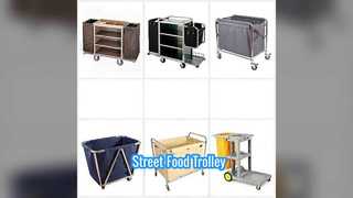 Retro Food Cart Mobile Street Stall Trolley