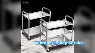 Vintage Iron Serving Trolley Hotel Restaurant Cart