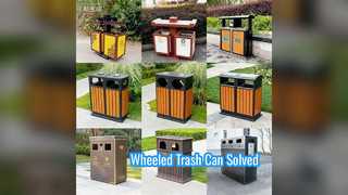 Большой мусорный бак на колесиках с крышкой