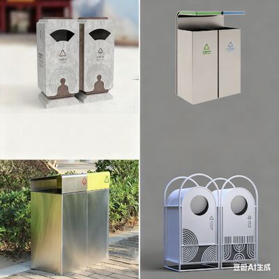 Large Outdoor Square Trash Bin with 40cm x 40cm x 90cm Dimensions and 2 Years Warranty