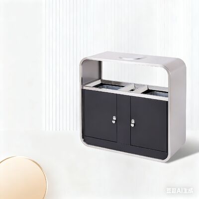 4-Compartment 30 Liters Large-Capacity Trash Can with Dual-Bucket Design for Municipal Use